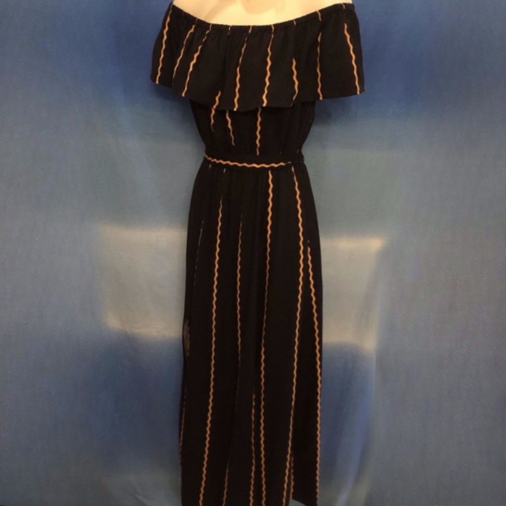 Stripped Black Maxi Dress